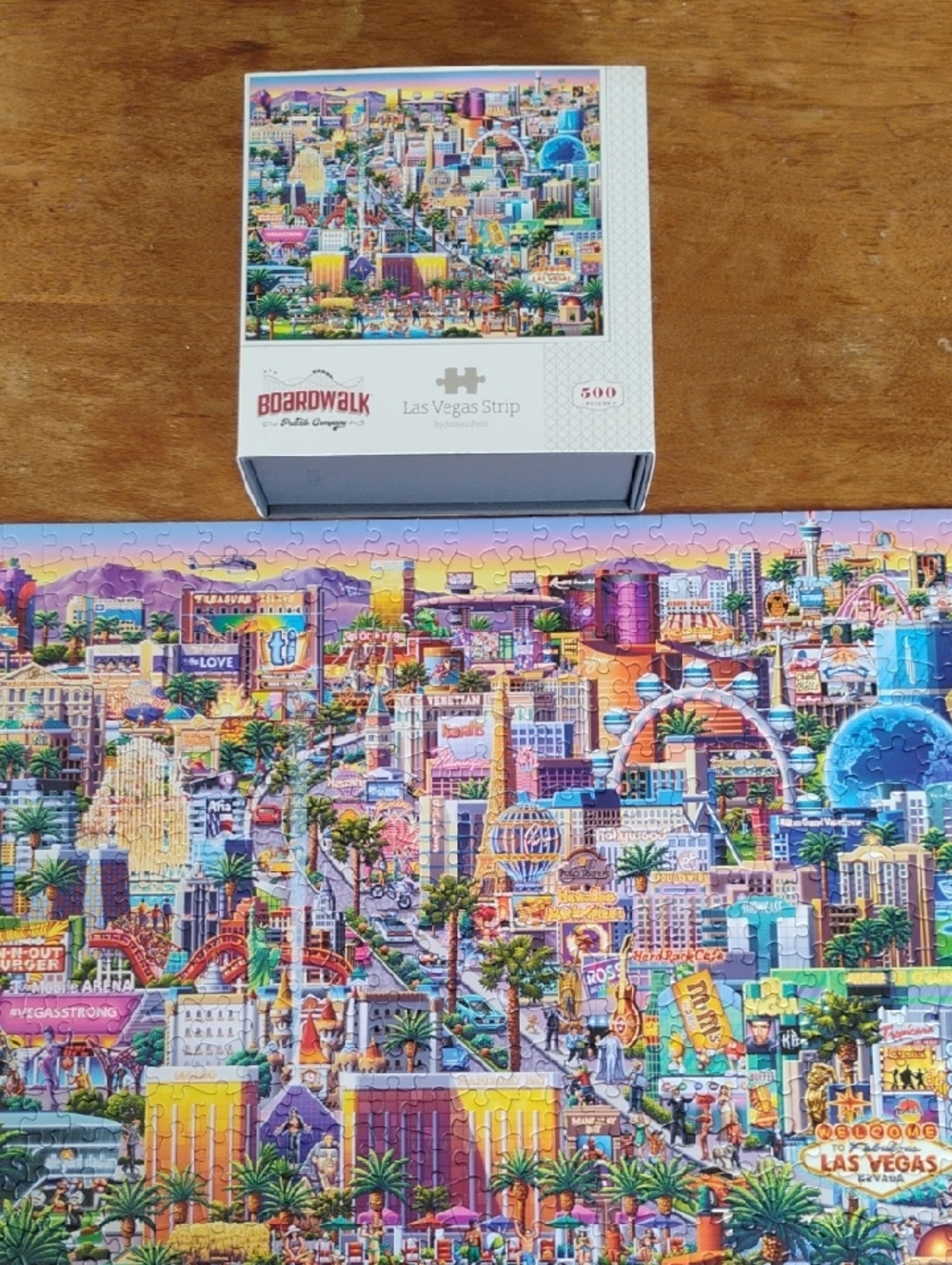 Boardwalk Puzzle Las Vegas Strip – Colorful 500-Piece City Scene